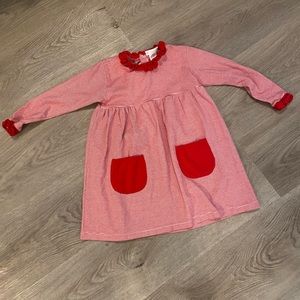 La Luna 4T girls Red Holiday Dress EUC